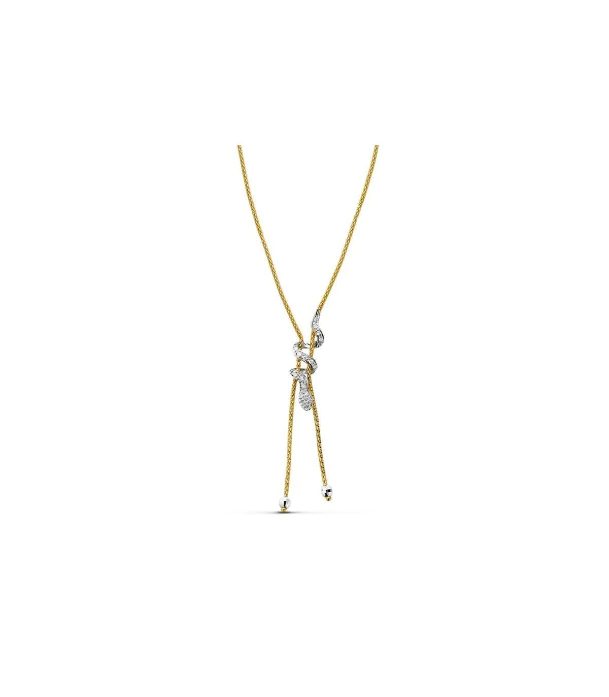 Gargantilla oro bicolor 18k White Snake