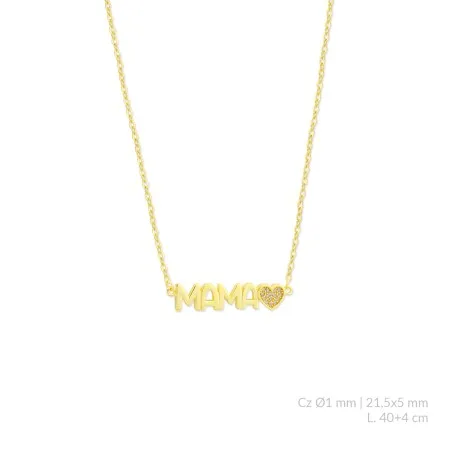 Gargantilla Plata Mamá Corazón Gold