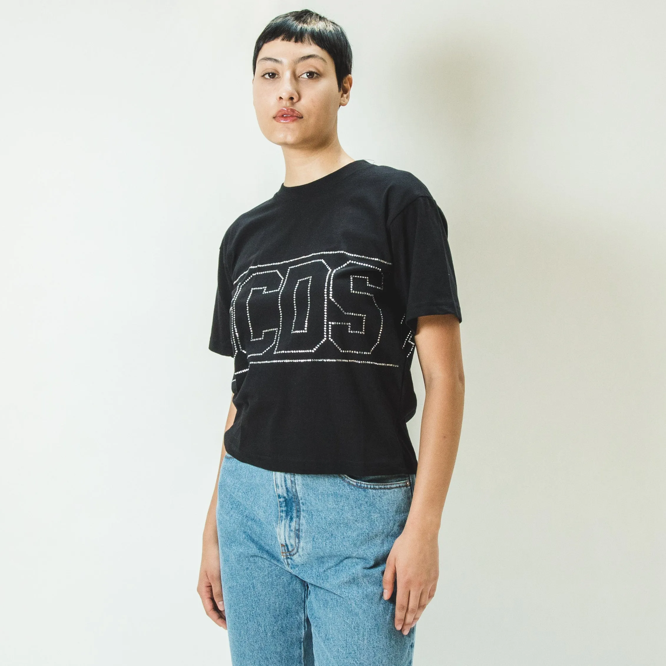 GCDS BLING LOGO TSHIRT BLACK