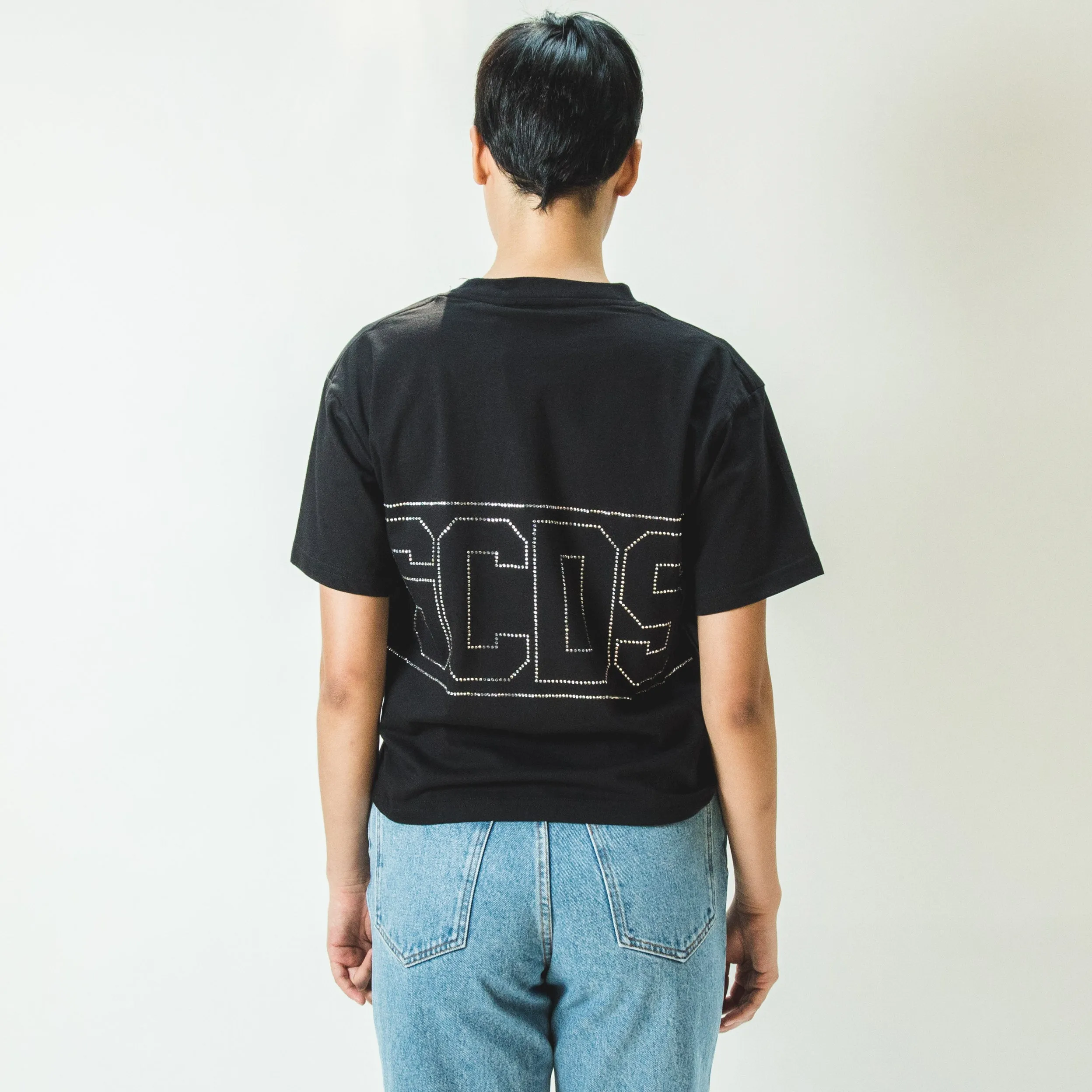 GCDS BLING LOGO TSHIRT BLACK