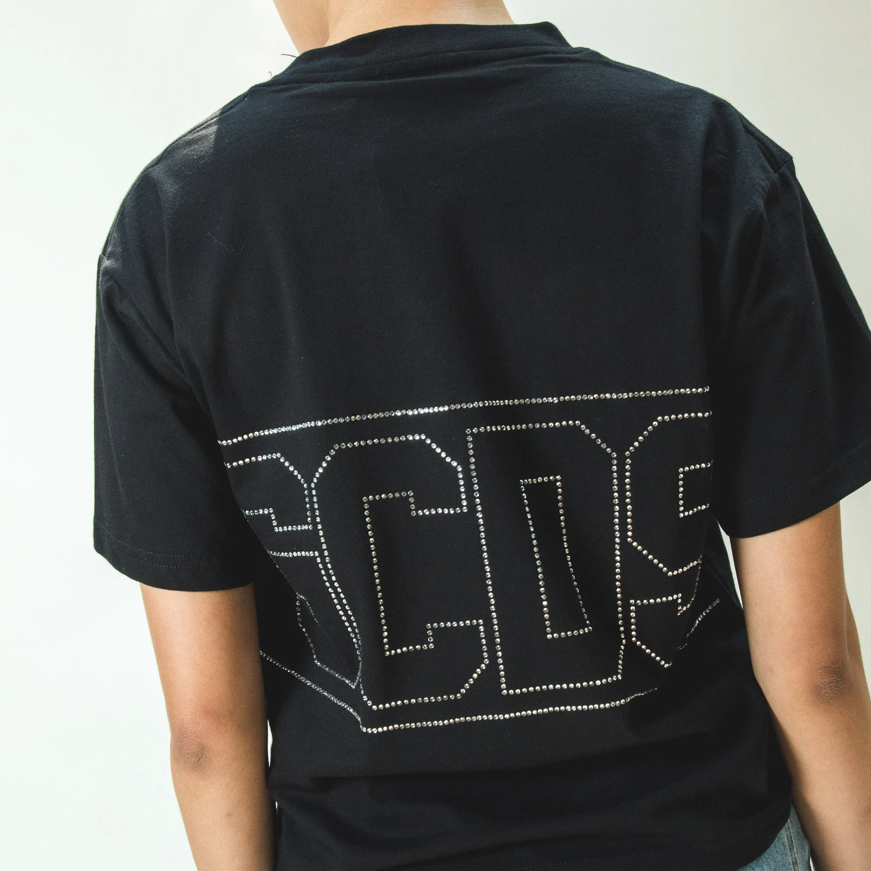 GCDS BLING LOGO TSHIRT BLACK