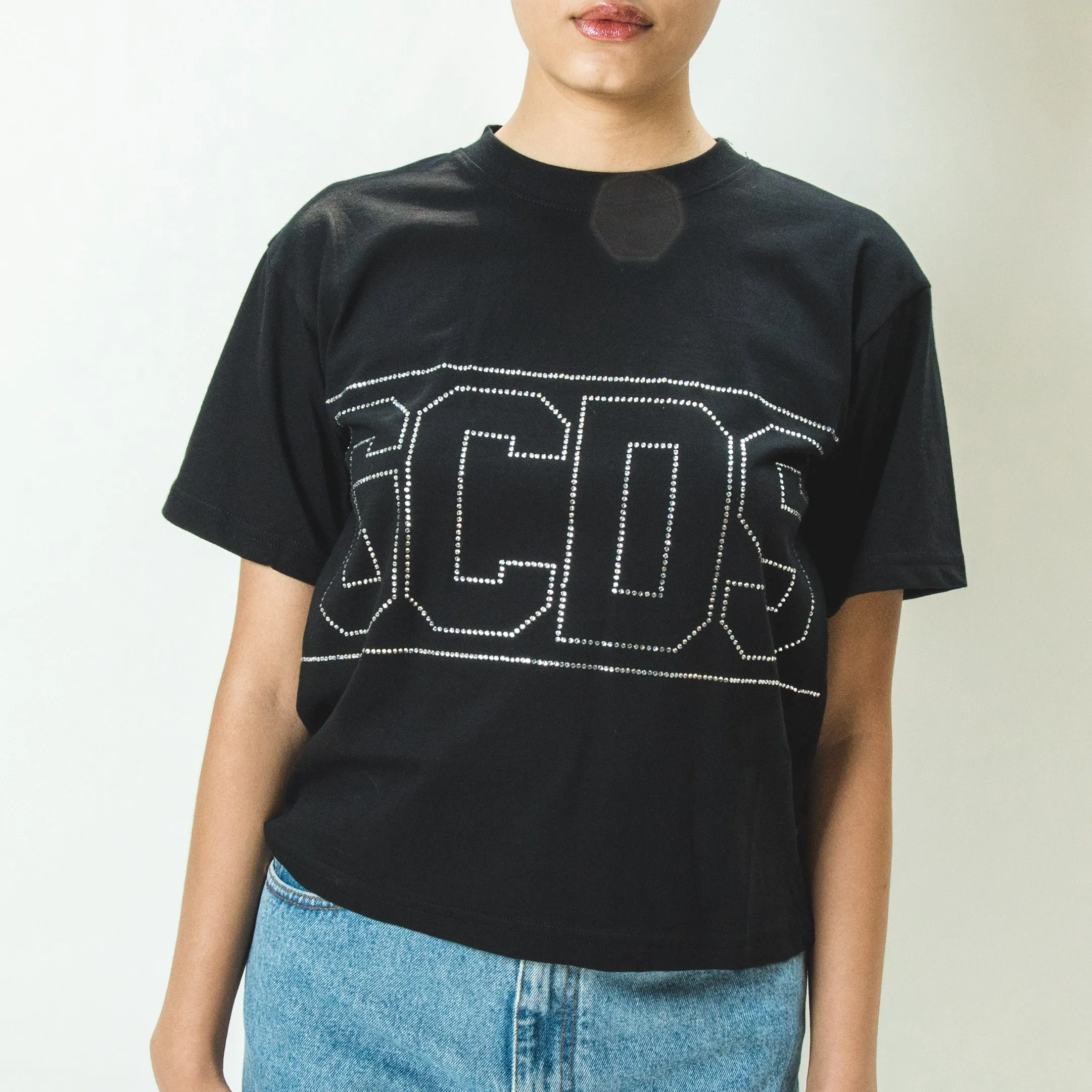 GCDS BLING LOGO TSHIRT BLACK