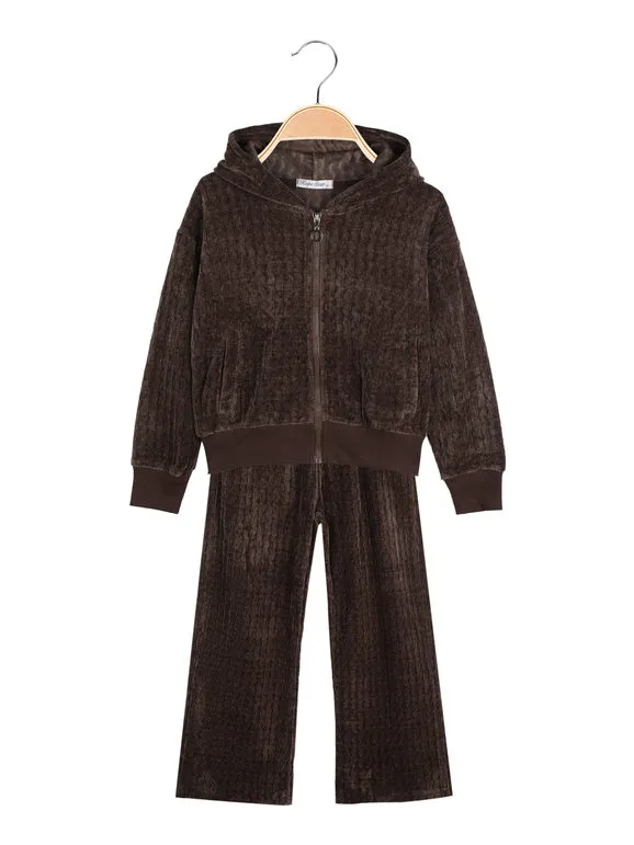 Hope Star Traje 2 piezas terciopelo con sudadera para niña