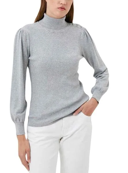 Jersey Naf Naf Punto Canalé Gris para Mujer