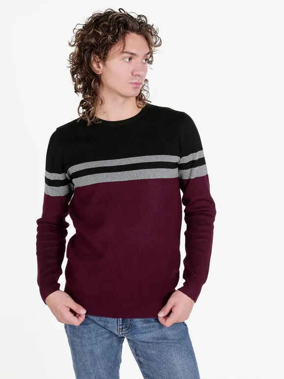 Johnny Looper Jersey de hombre de canalé con cuello redondo