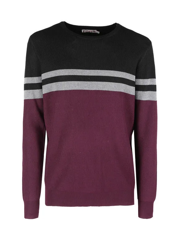 Johnny Looper Jersey de hombre de canalé con cuello redondo