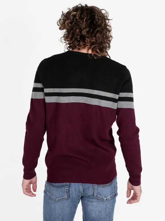 Johnny Looper Jersey de hombre de canalé con cuello redondo