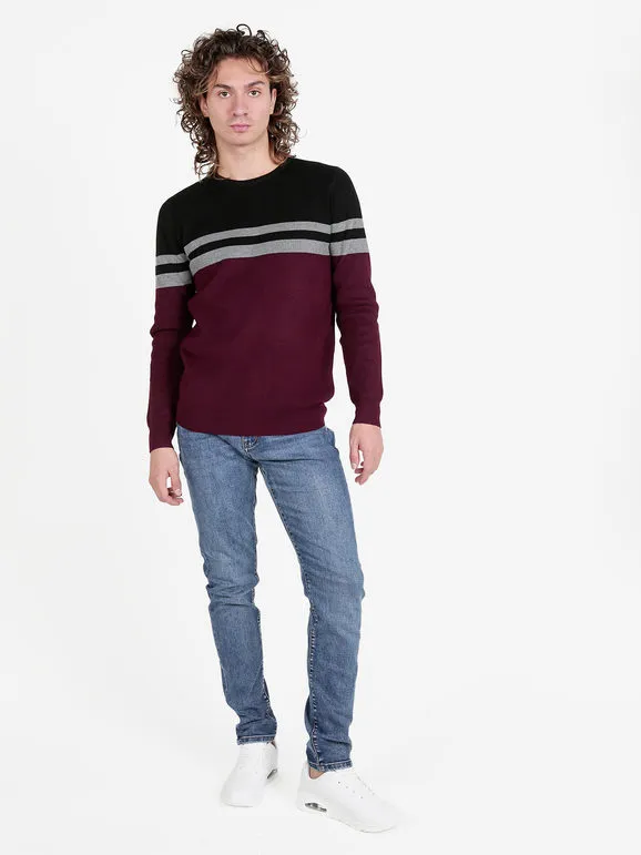 Johnny Looper Jersey de hombre de canalé con cuello redondo