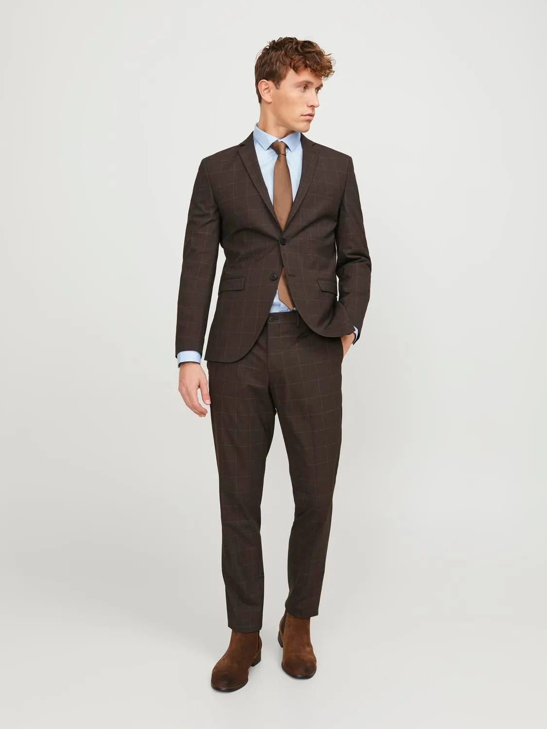JPRSOLARIS Pantalones de vestir Corte super slim | Marrón oscuro | Jack & Jones®