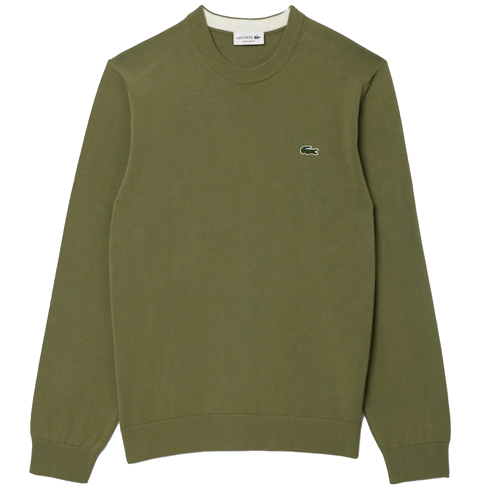 LACOSTE ORGANIC COTTON SWEATER  ROUND NECK KHAKI