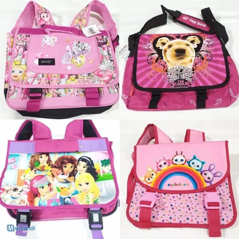LOTE SURTIDO DE MOCHILAS JUVENILES PARA NIñOS  VARIEDAD DE DISEñOS DE PERSONAJES ANIMADOS