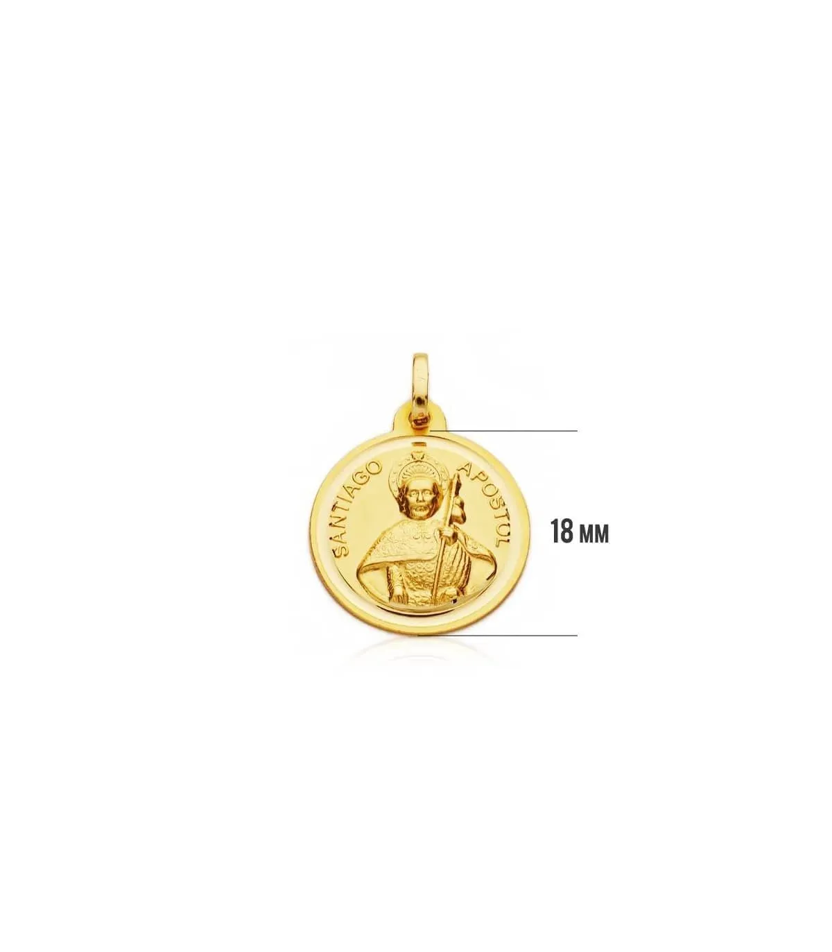 Medalla Santiago Apóstol Oro 18K 18mm
