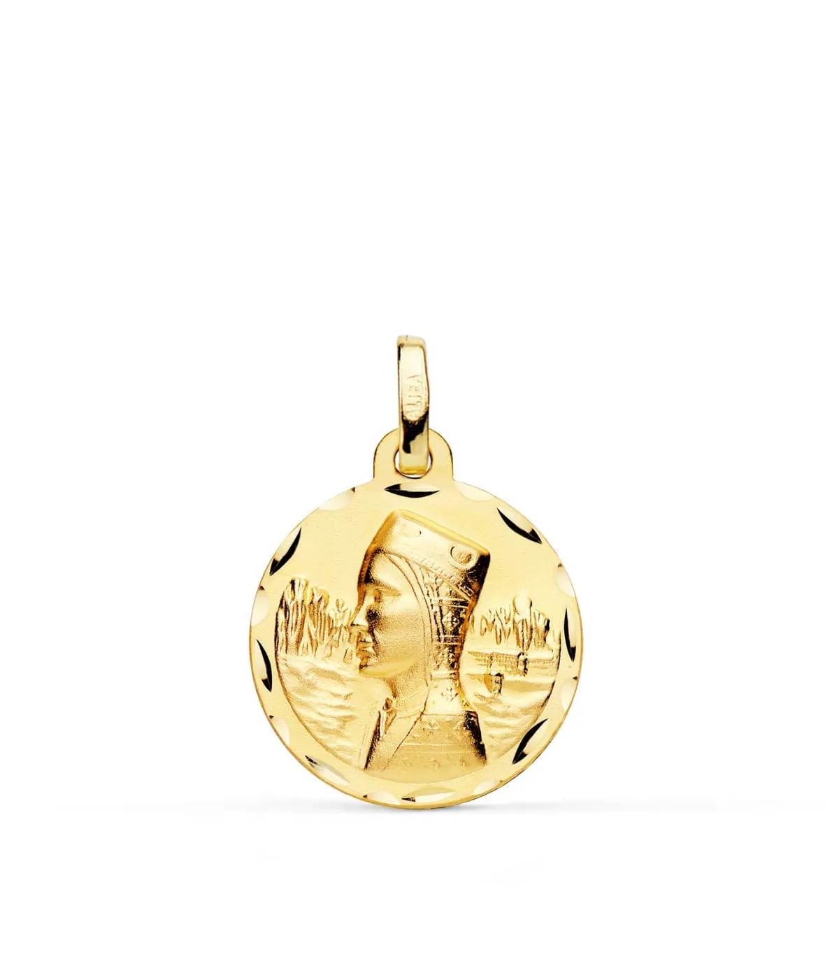 Medalla Virgen de Montserrat 18K 18mm Tallada