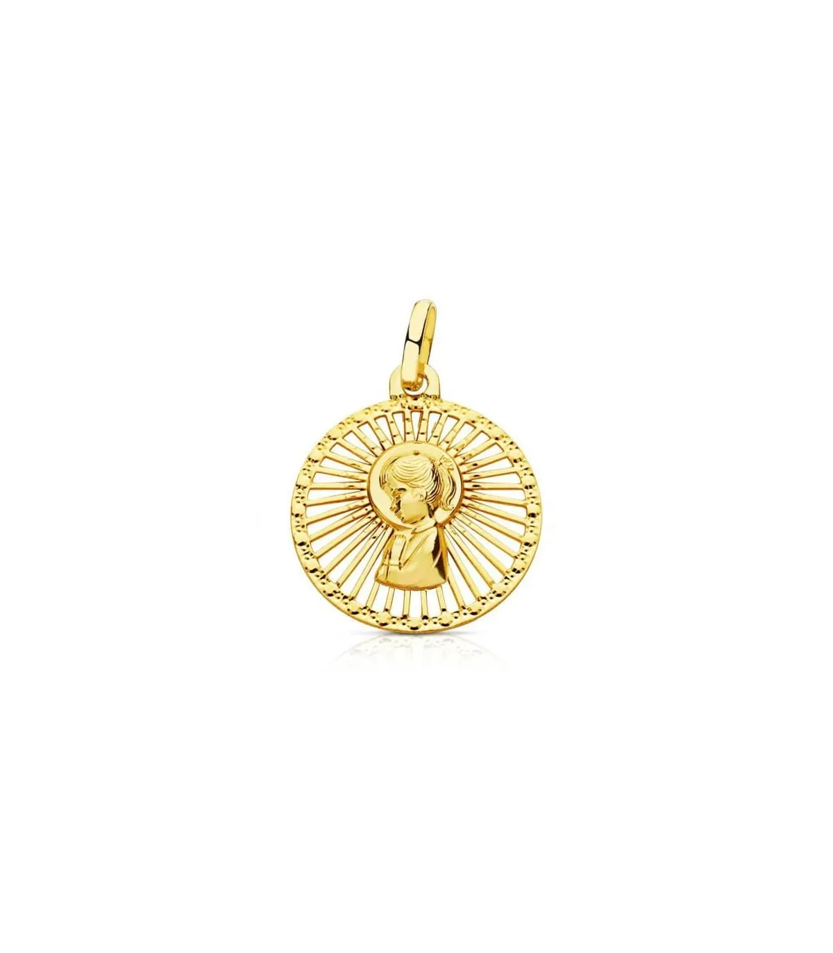 Medalla Virgen niña calada 18 Ktes