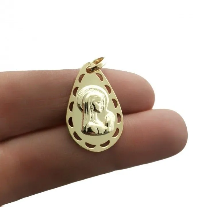 Medalla Virgen niña chapada con Cadena