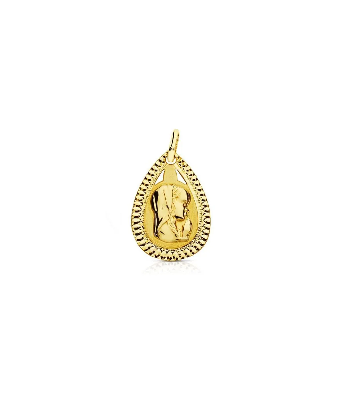 Medalla Virgen niña gota 18 Ktes