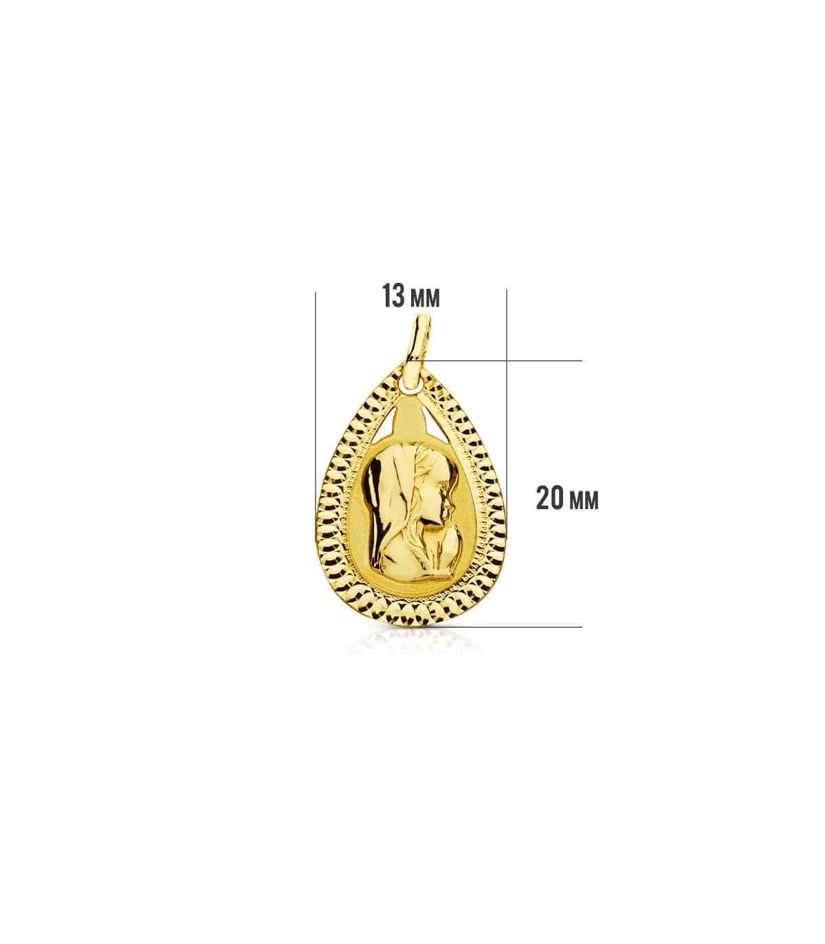 Medalla Virgen niña gota 18 Ktes