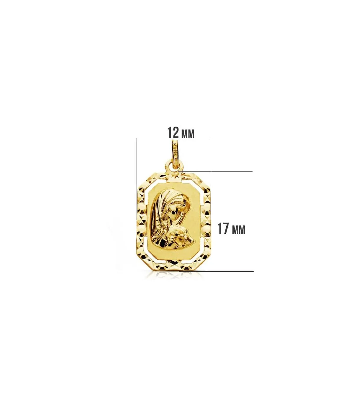 Medalla Virgen niña marco 9 Ktes
