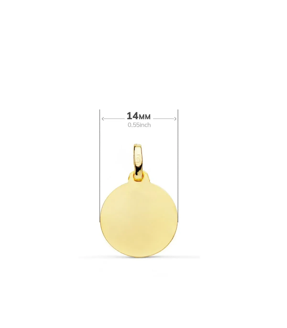 Medalla Ángel Querubín Oro 18K Brillo 14mm