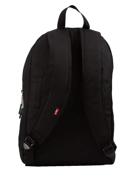 mochila levis serif logo negro para niña y niño