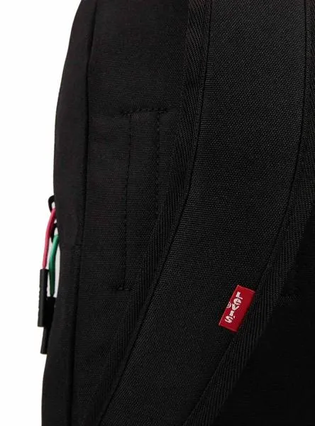 mochila levis serif logo negro para niña y niño