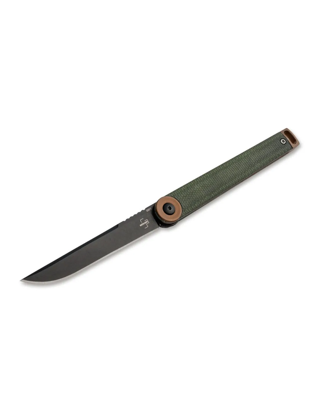 Navaja de bolsillo Böker Plus Kaizen Green Canvas Micarta