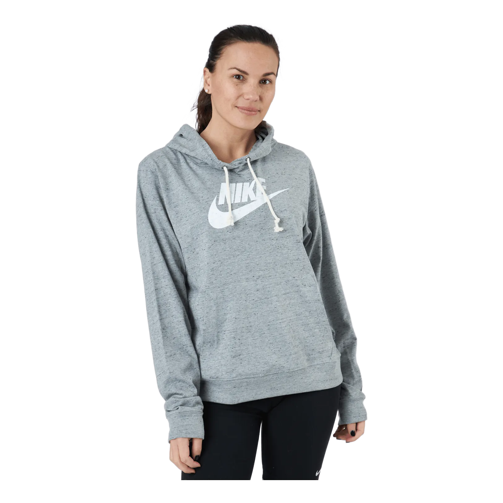 Nike Sportswear Gym Vintage Women's Pullover Hoodie DK GREY HEATHER/WHITE