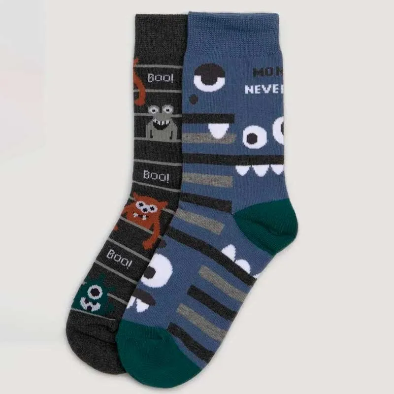 Pack 2 calcetines Ysabel Mora monstruos azul y marengo