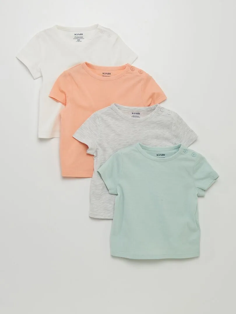 PACK DE 4 CAMISETAS LISAS  NARANJA