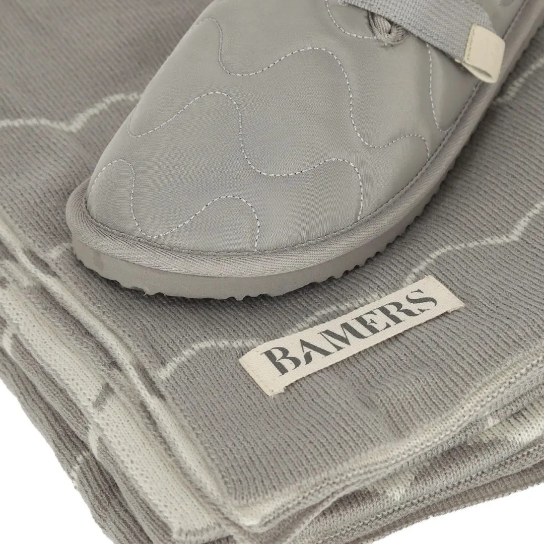 Pack Slipper Puffy Gris + Manta Gris