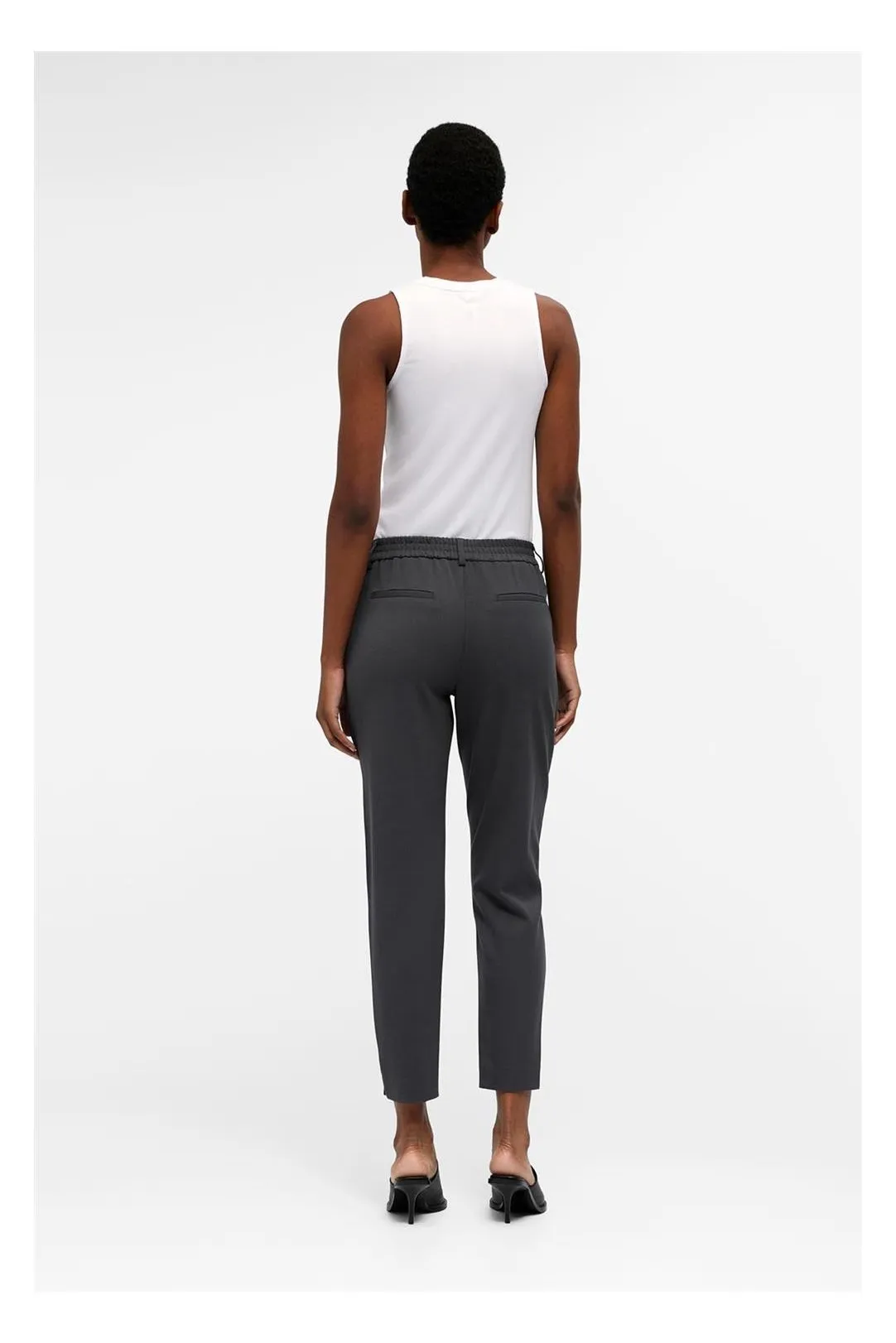 PANTALON TELA SLIM OBJLISA GRIS CLARO