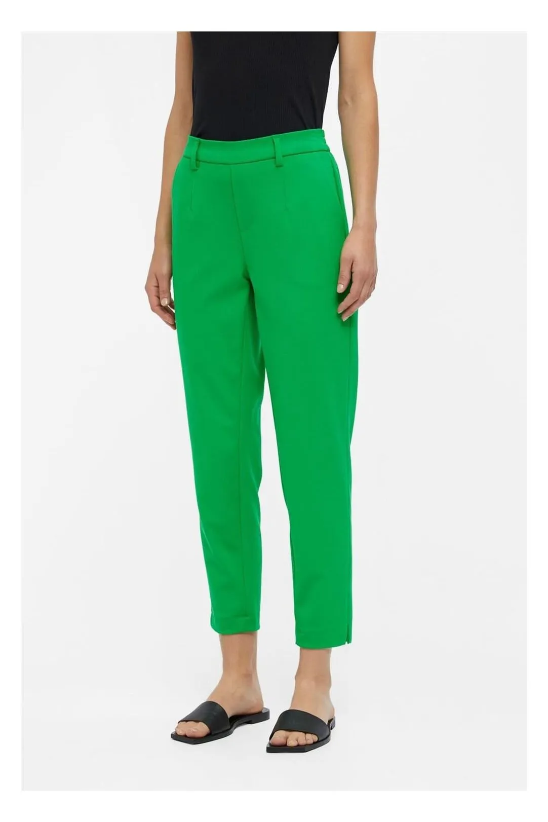 PANTALON TELA SLIM OBJLISA VERDE FERN