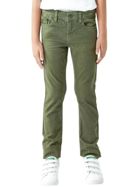 Pantalón Name It Theo Slim Verde para Niño