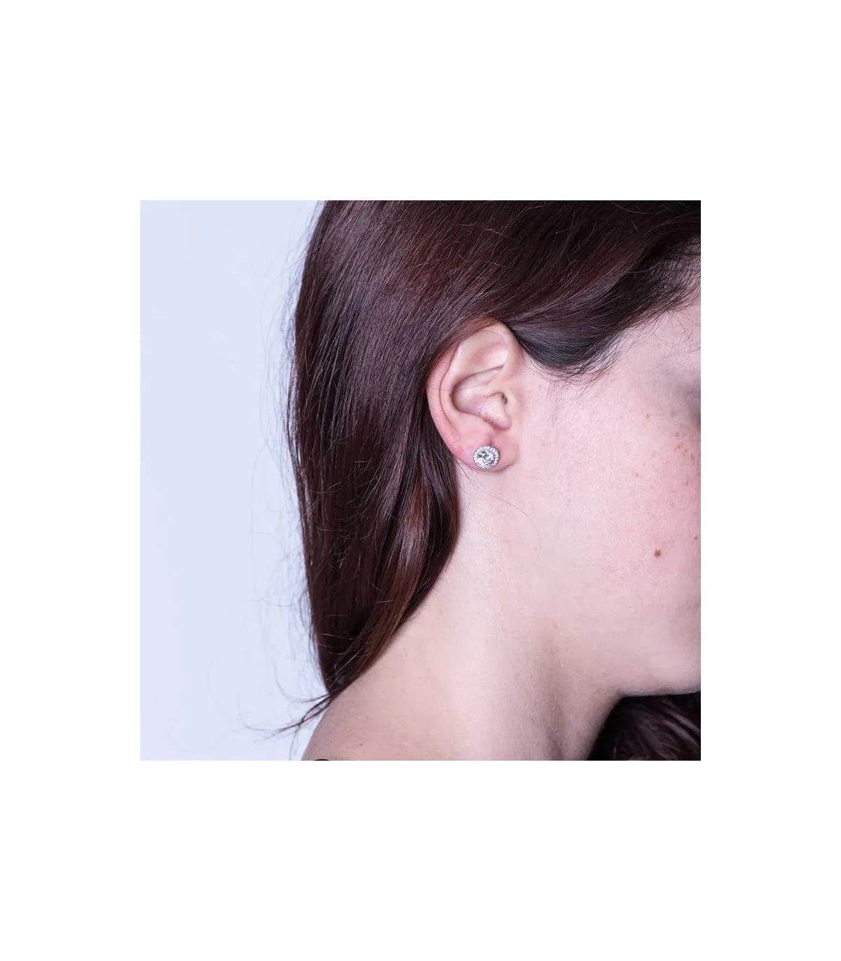 Pendiente oro blanco Candida 18 Ktes
