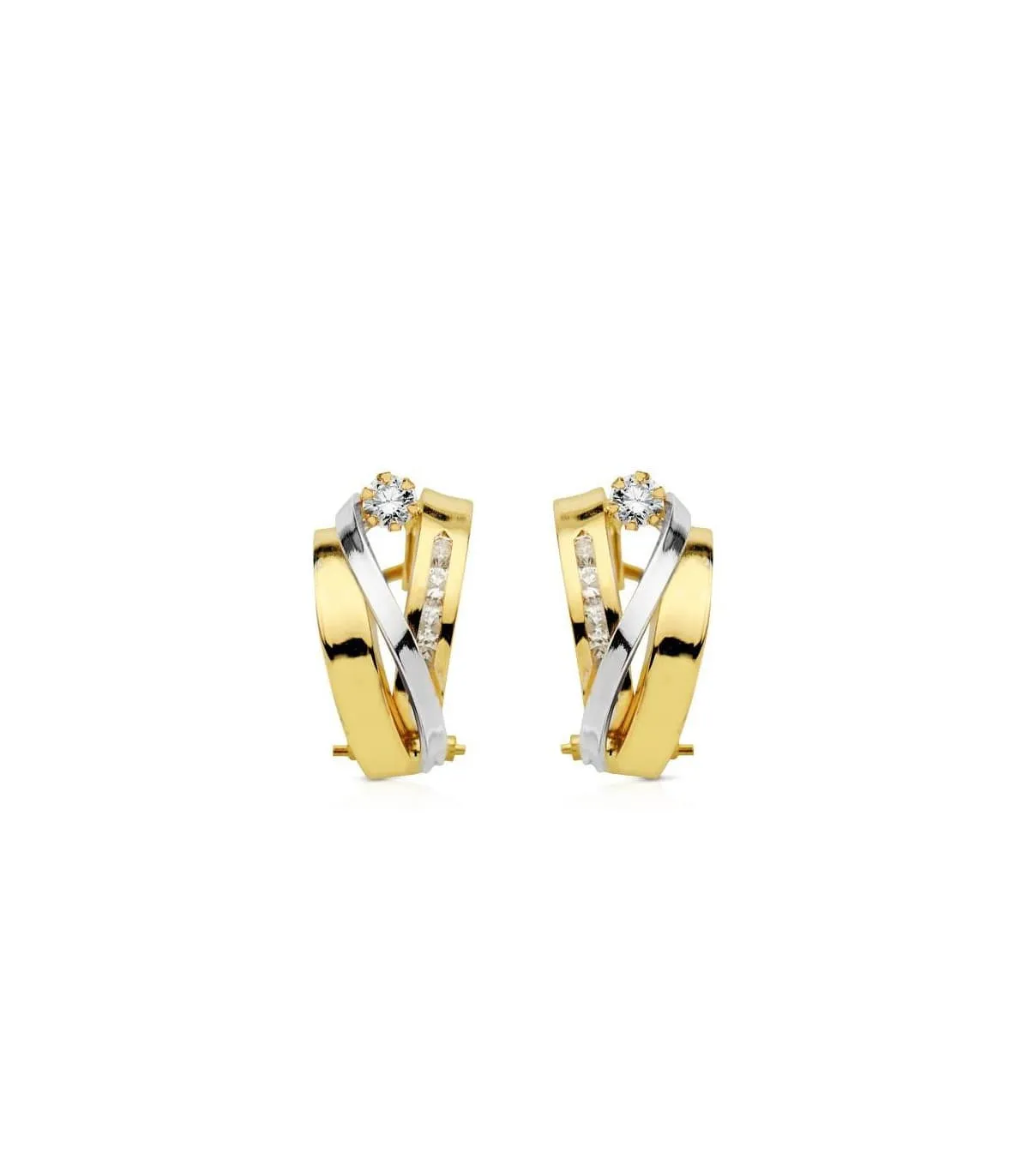 Pendientes Arantxa bicolor 18 Ktes