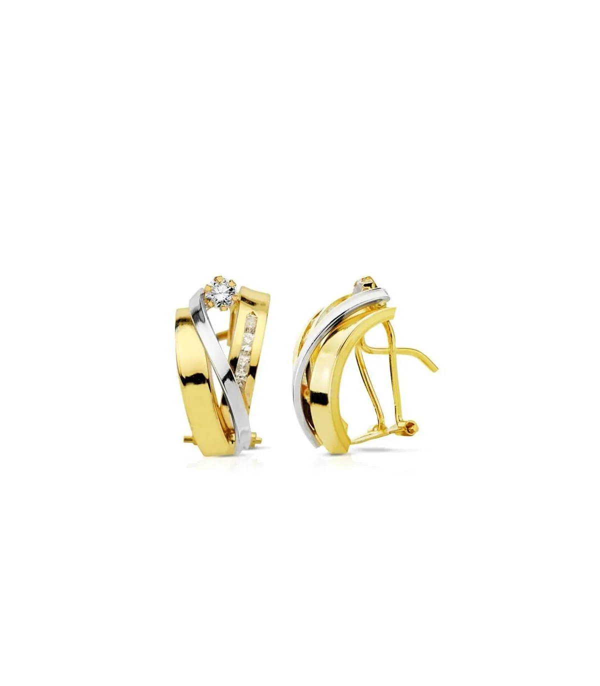 Pendientes Arantxa bicolor 18 Ktes