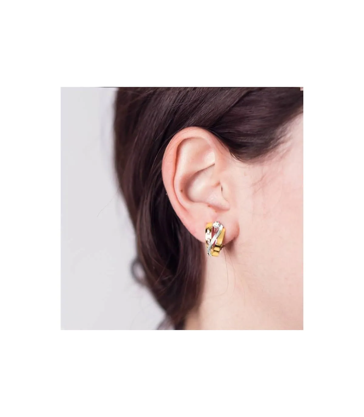 Pendientes Arantxa bicolor 18 Ktes