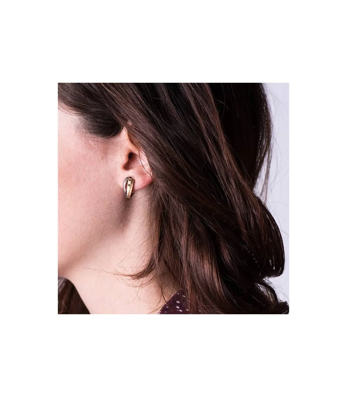 Pendientes Bandas Oro Bicolor 18 ktes