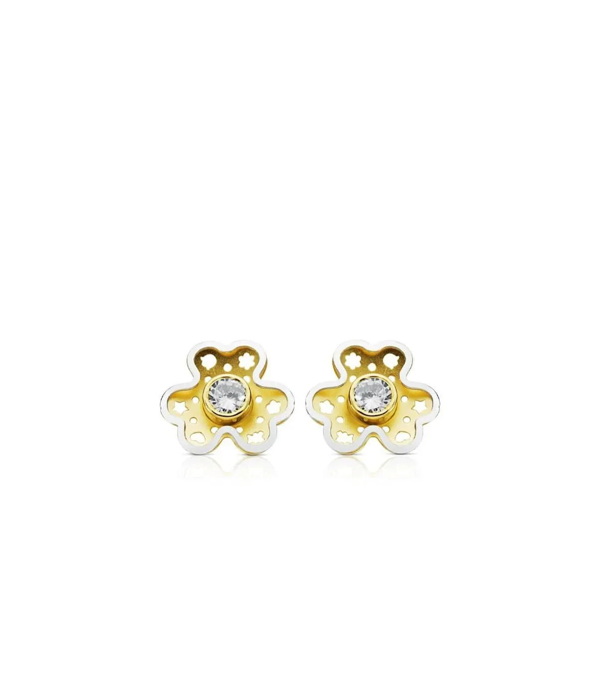 Pendientes bicolor Caeli 18 Ktes