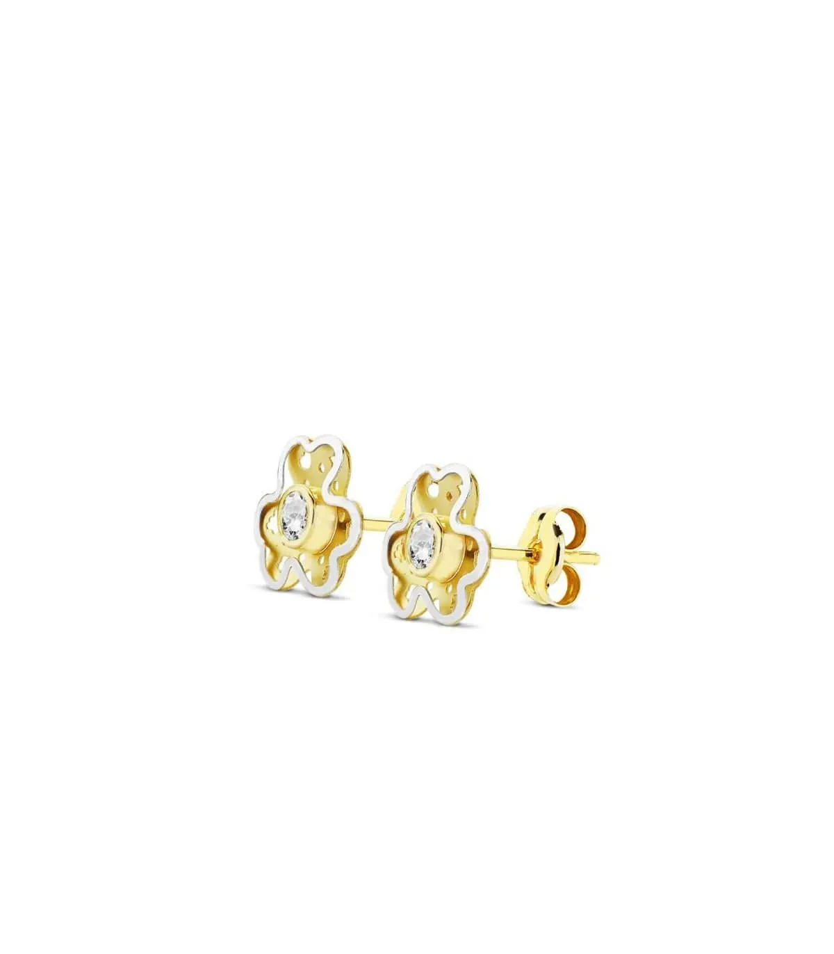 Pendientes bicolor Caeli 18 Ktes
