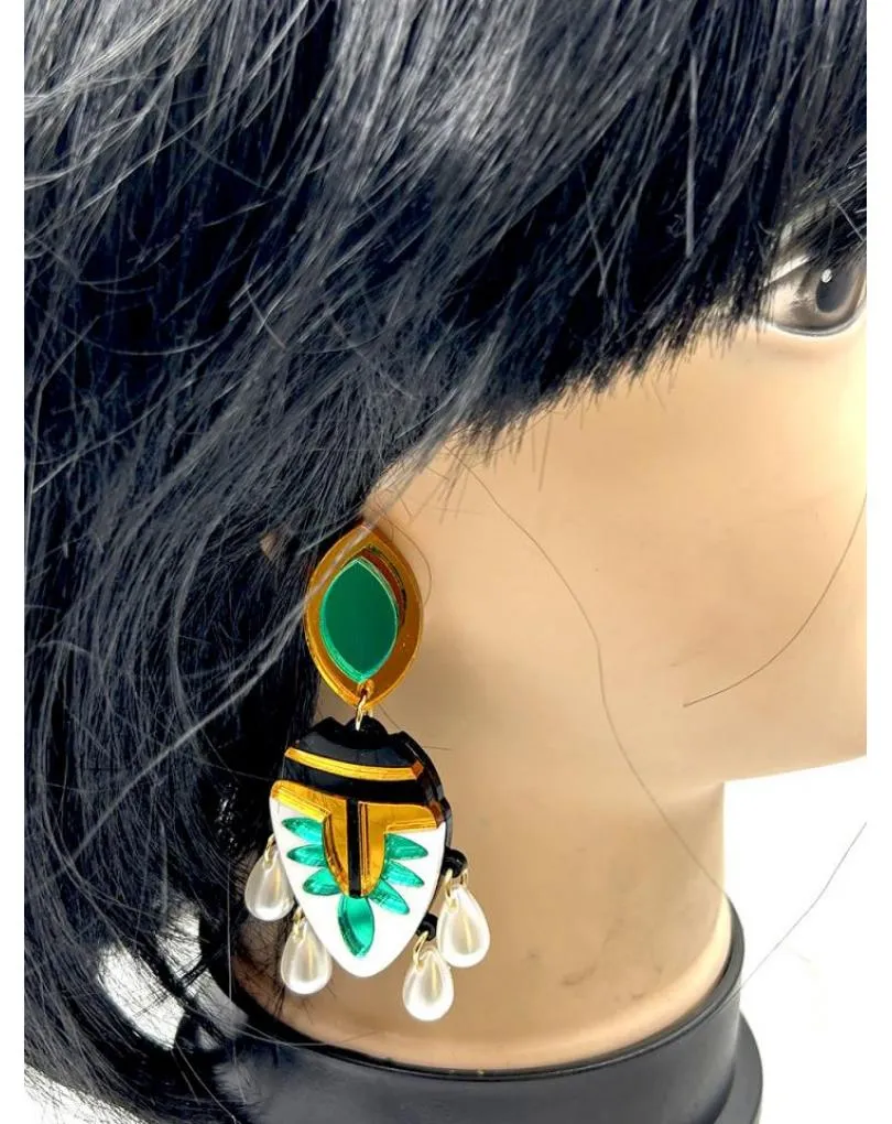 PENDIENTES LARGOS MUJER DE DISEÑO, MODELO AZTECA