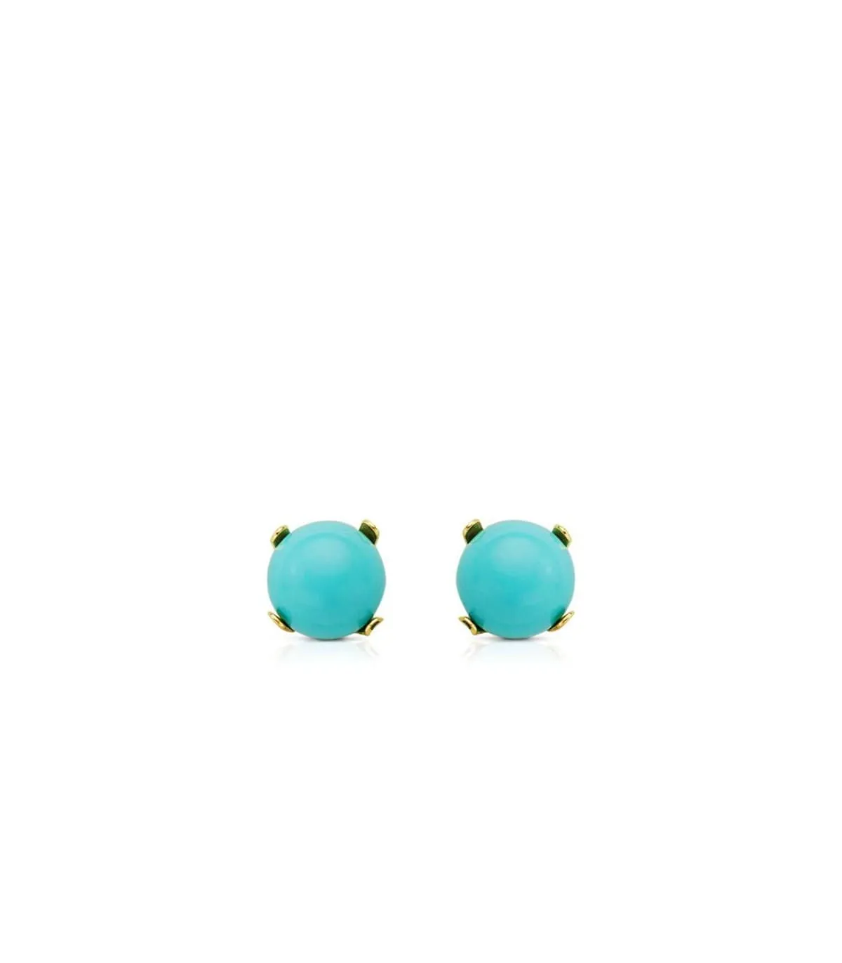 Pendientes Marianela Turquesa 5mm 18 Ktes