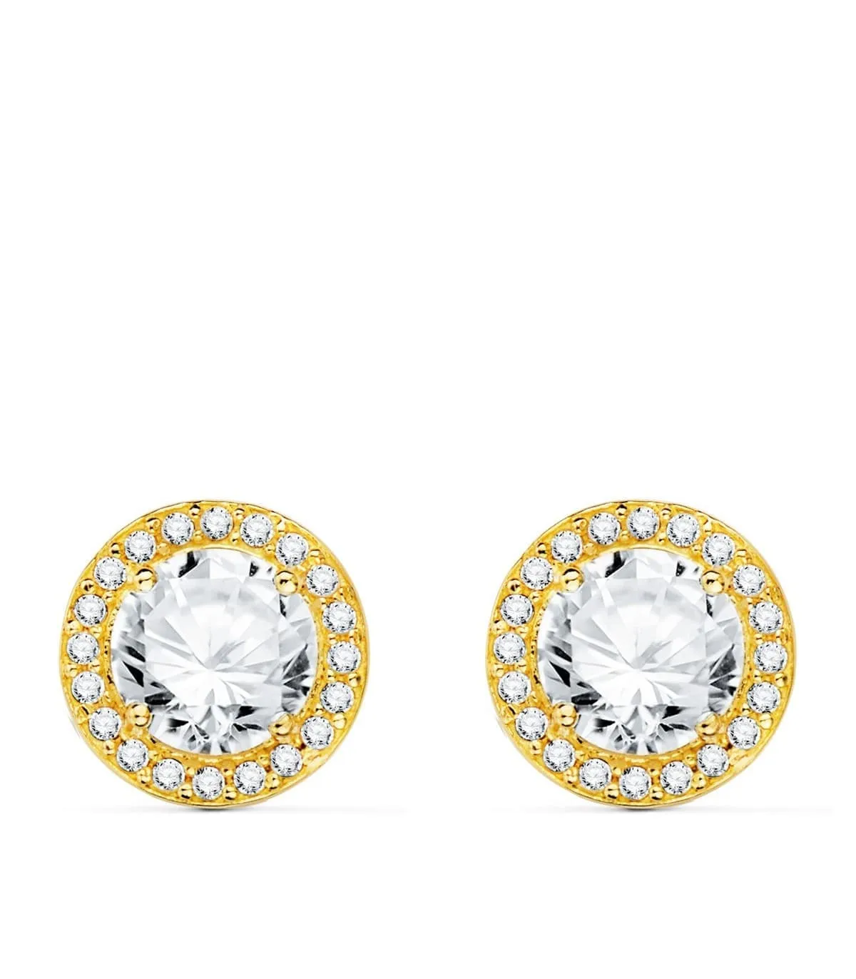 Pendientes oro amarillo Candida Circonita 18 Ktes