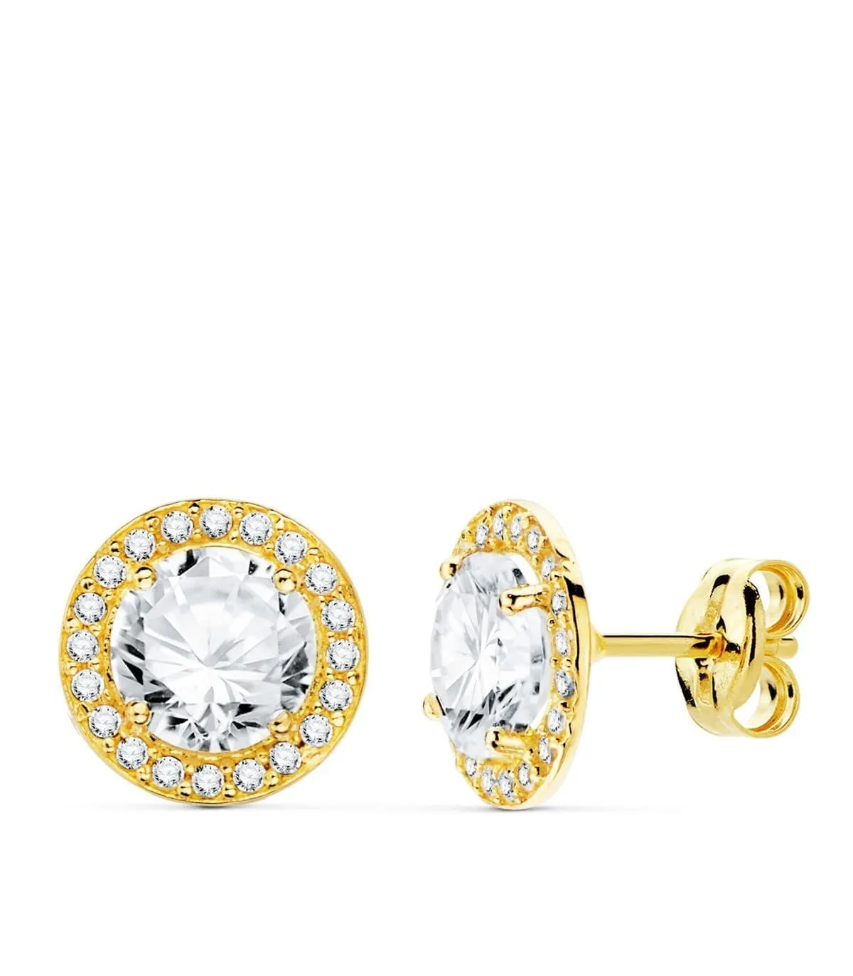 Pendientes oro amarillo Candida Circonita 18 Ktes