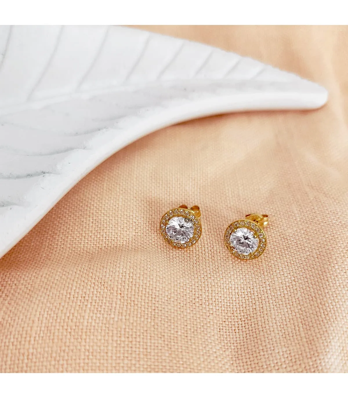 Pendientes oro amarillo Candida Circonita 18 Ktes