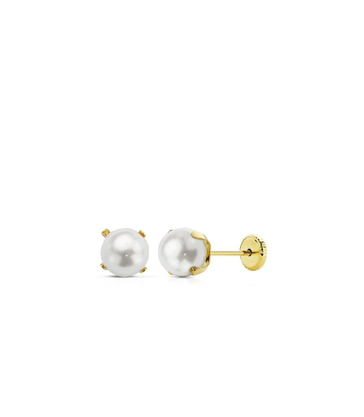 Pendientes Perla Marianela 6mm 18 Ktes