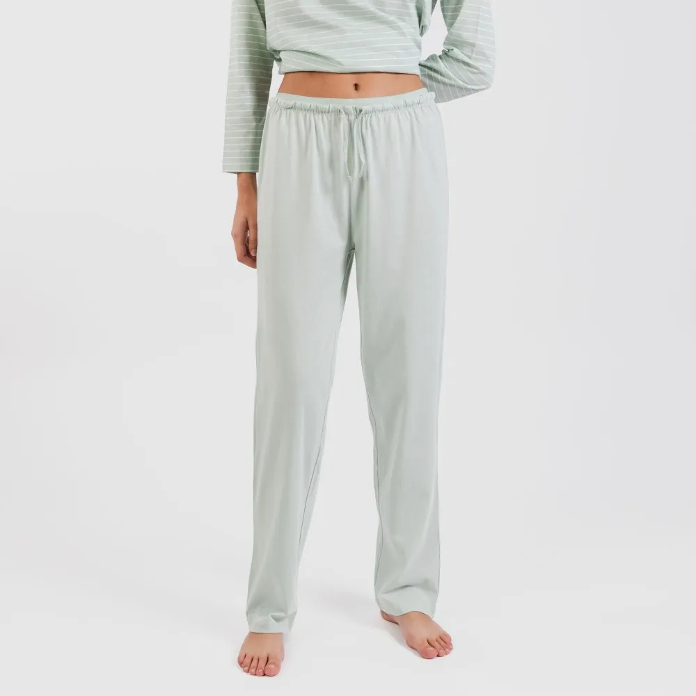 Pijama largo algodón Denis verde tiffany
