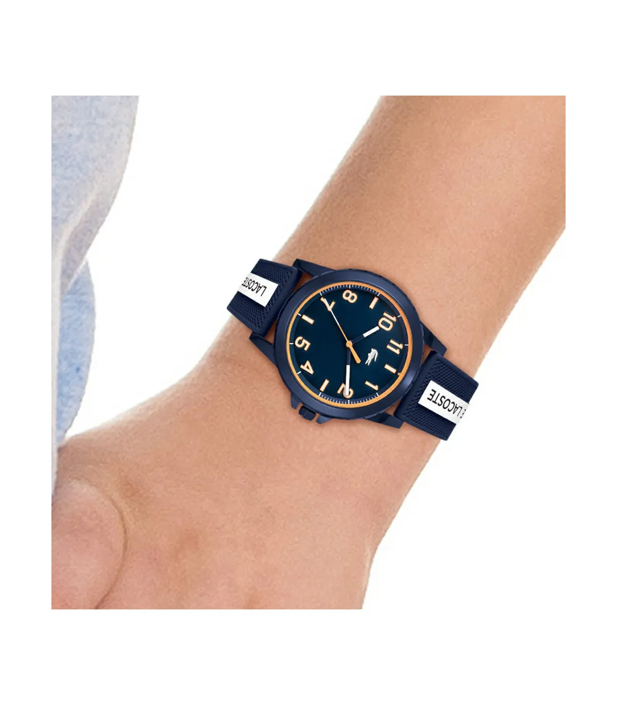 RELOJ LACOSTE RIDER NIñO SILICONA AZUL Y BLANCO ANALóGICO  2020142