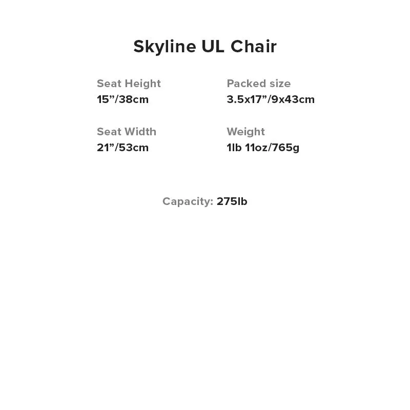 Silla de camping Big agnes Silla Skyline UL (Negra)