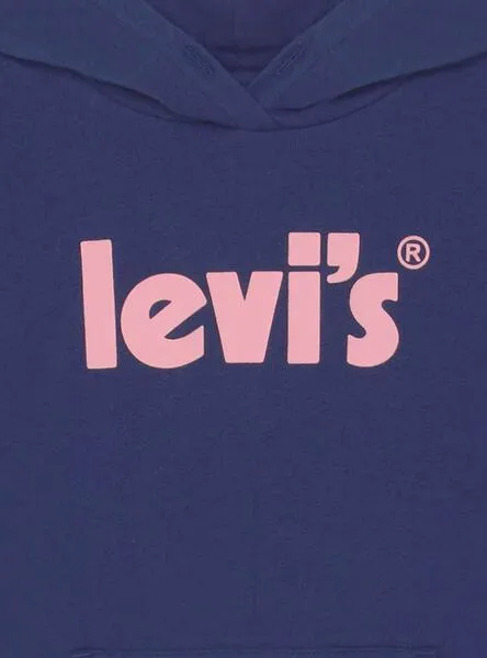 Sudadera Levis Logotipo Capucha para Niña Marina